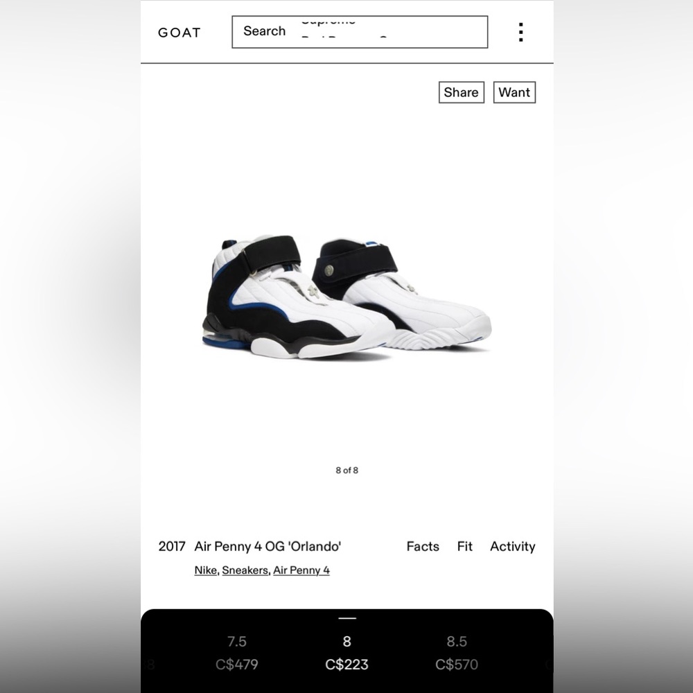 Men Nike Air Penny 4 Size US 8